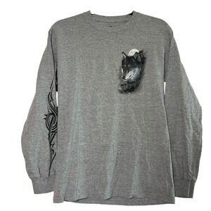 vintage y2k wolf graphic tee